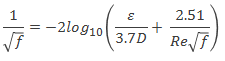 Colebrook White Equation