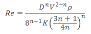 Reynolds number for power law non-newtonian fluid